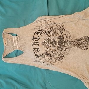 Gray Tanktop with racer back and ruching sides